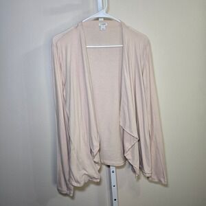 J. Crew Womens Open Front Cardigan Long‎ Sleeve Casual beige sz Medium